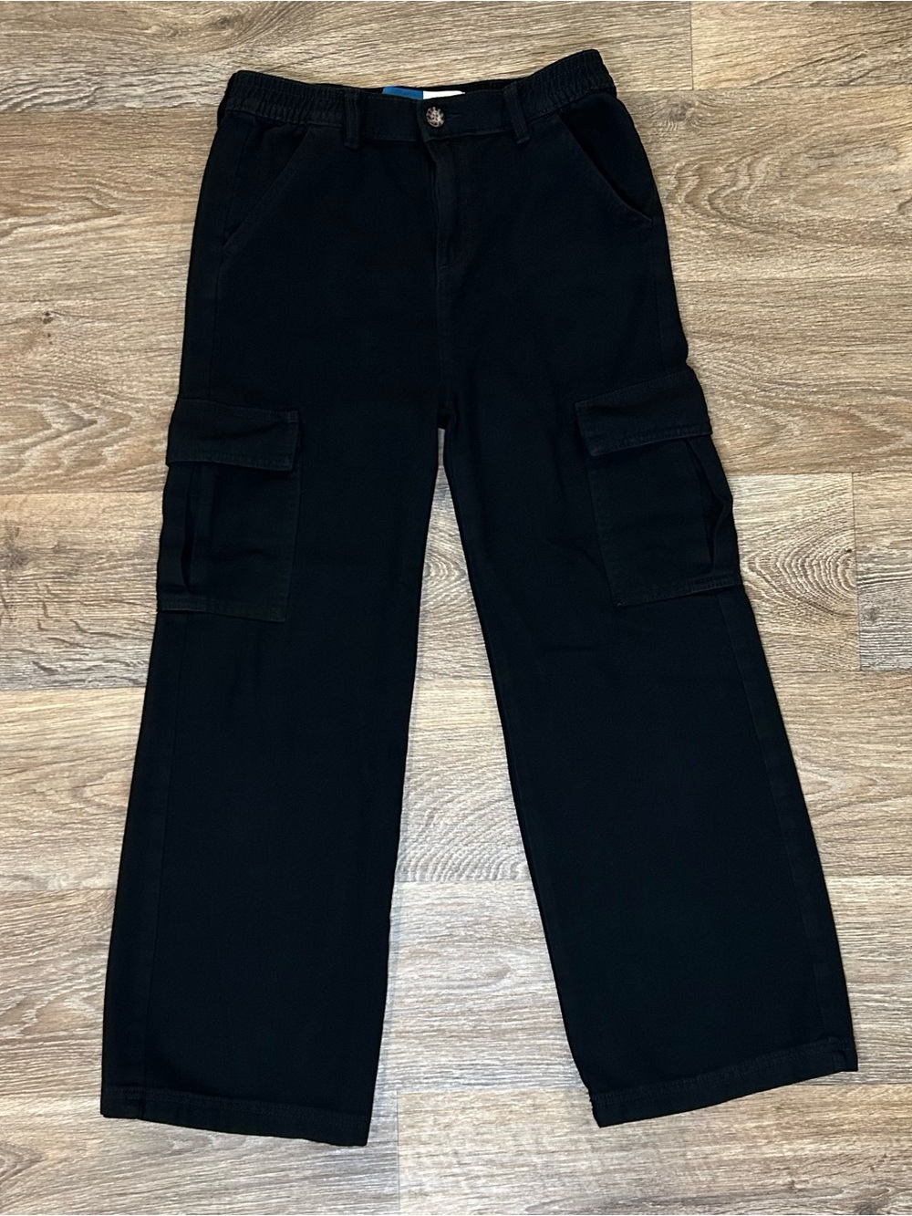 Old Navy Girls Wide Leg Black Cargo Pants - Girls Size Large (10-12)